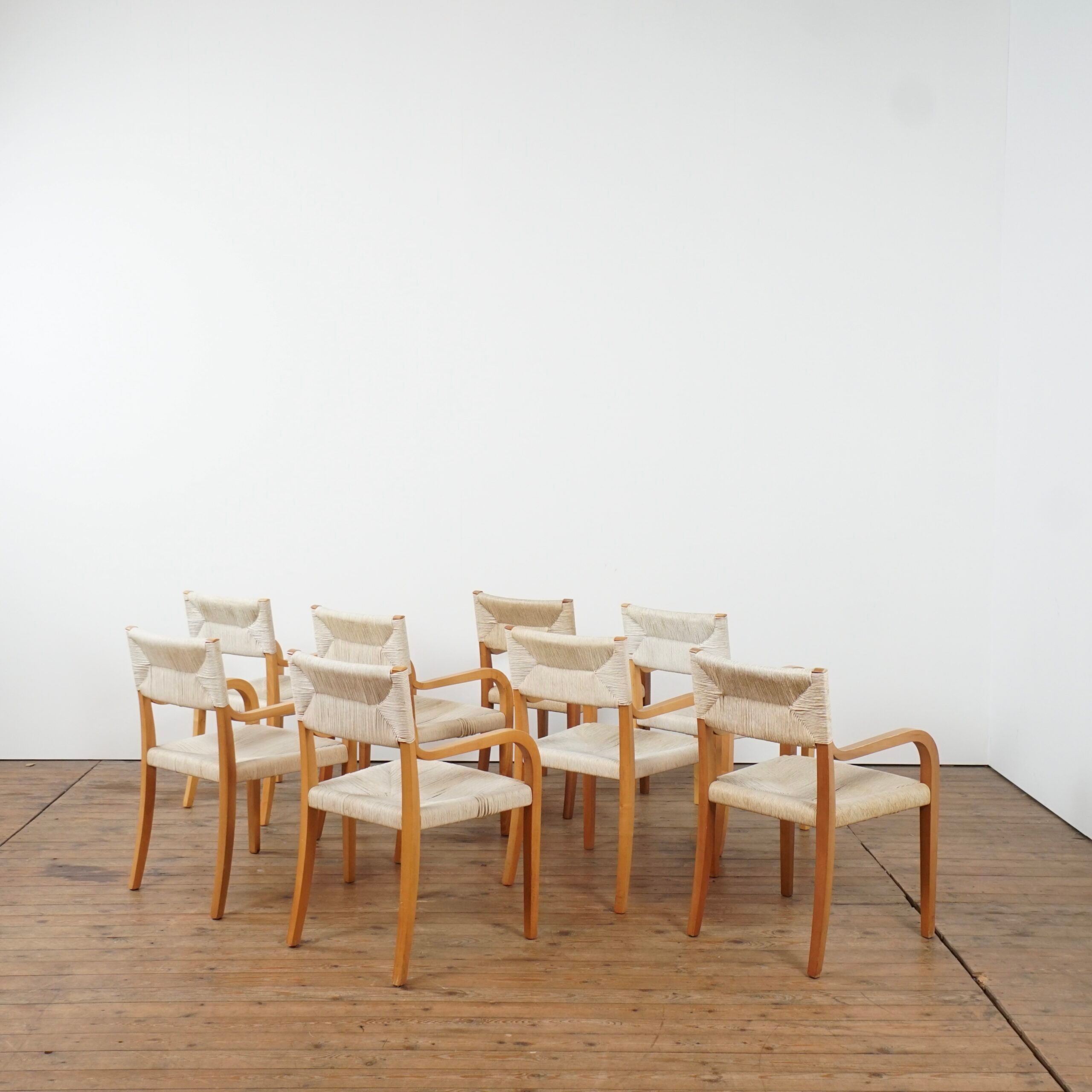 Set of 8 Risiedo dining chairs by Luca Meda for Molteni