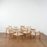 Set of 8 Risiedo dining chairs by Luca Meda for Molteni