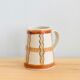 Vintage graphic pitcher in hand-painted ceramic