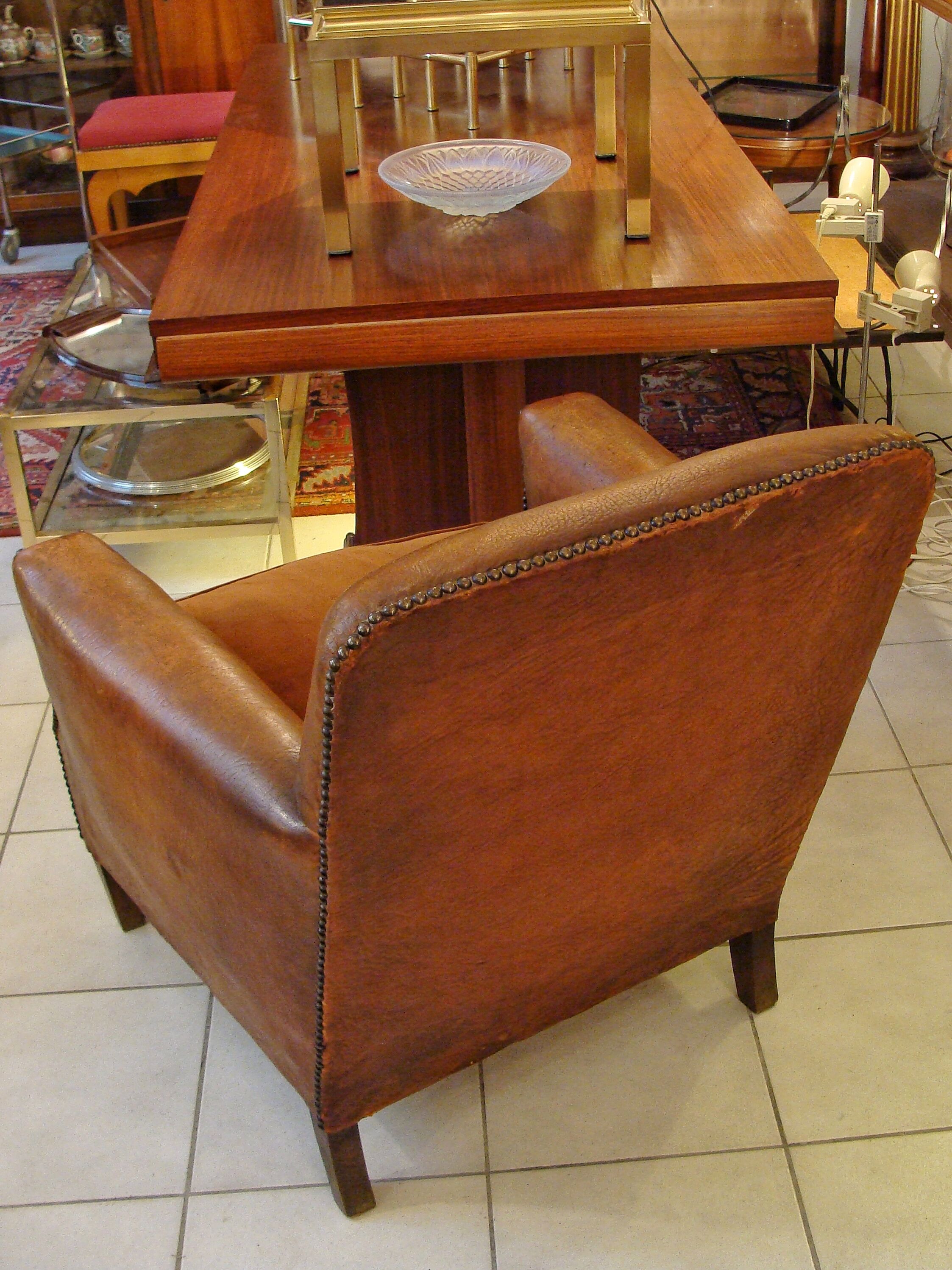 Wheelchair club art deco leather