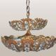 Hollywood Regency brass and crystal chandelier by Peris Andreu, 1970s.