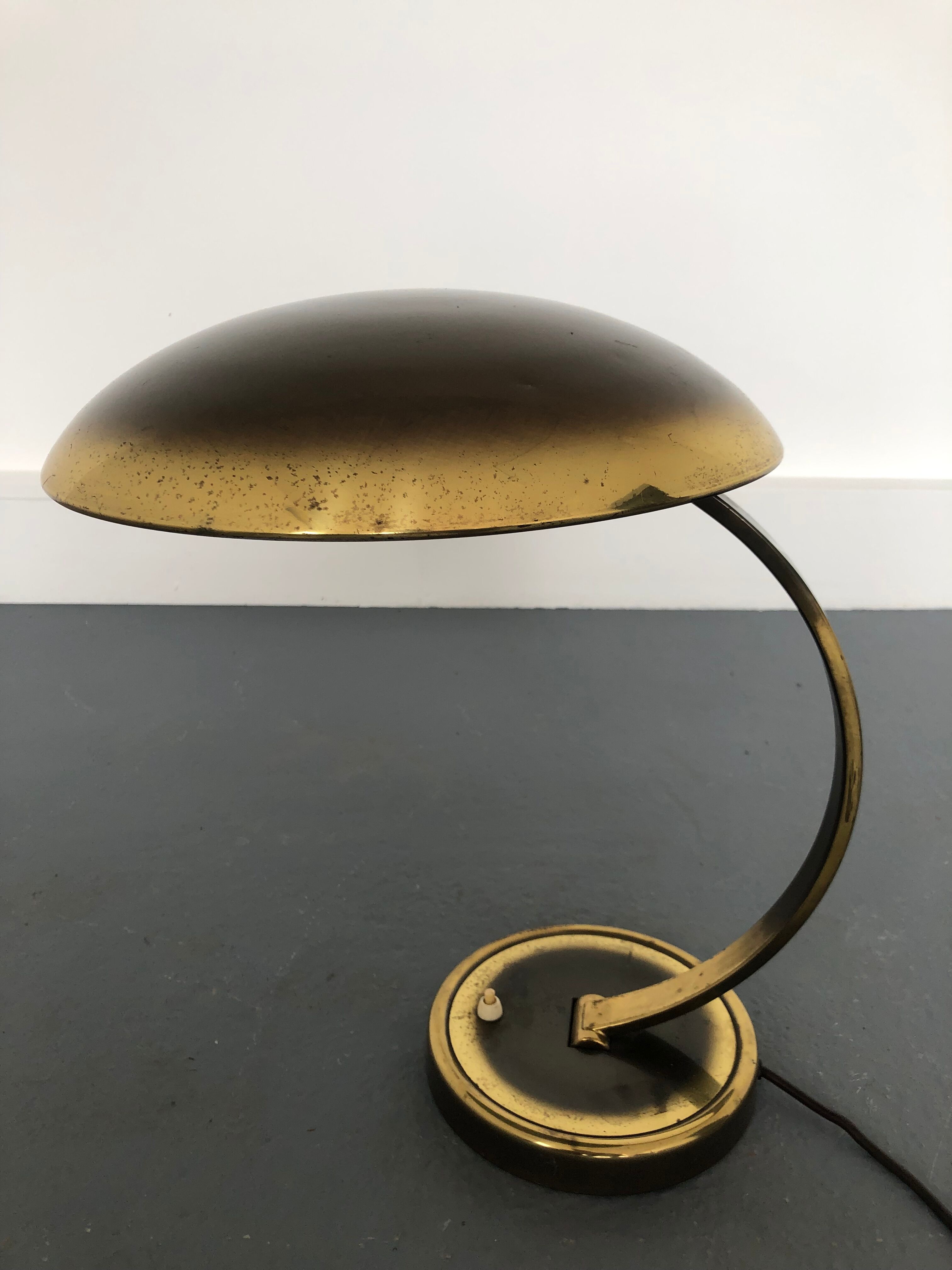 Brass bauhaus desk lamp 6751 by christian dell for kaiser leuchten, 1930s