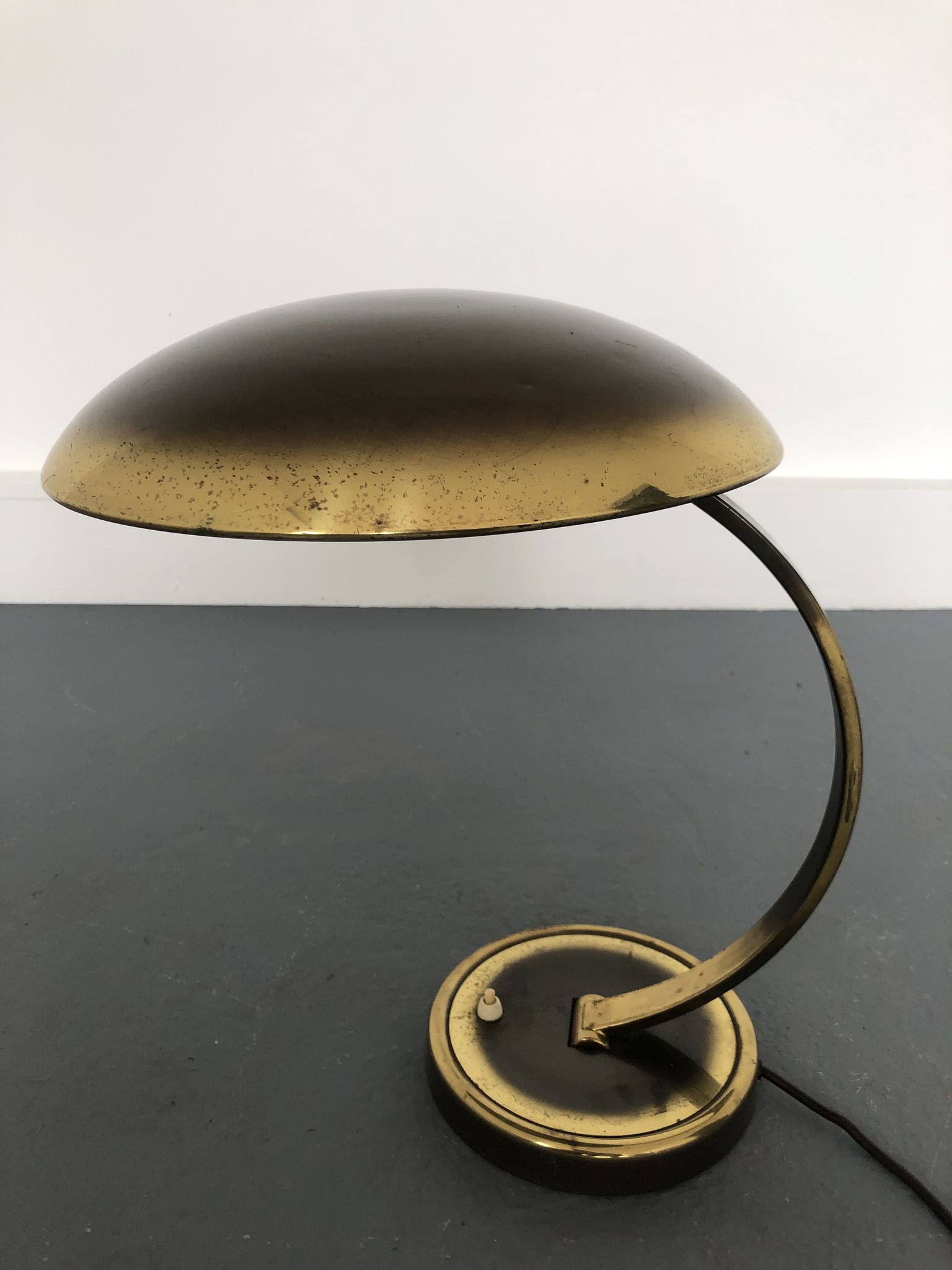 Brass bauhaus desk lamp 6751 by christian dell for kaiser leuchten, 1930s