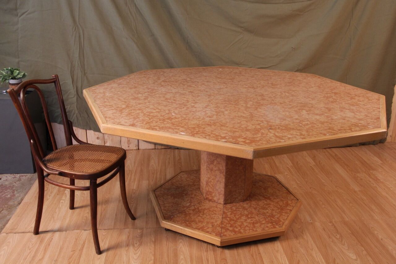 Marble veneer dining table