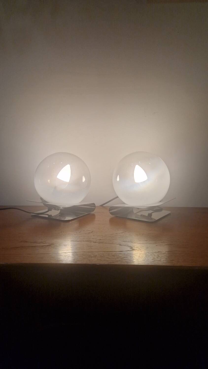 Pair of space age design lamps 70, murano