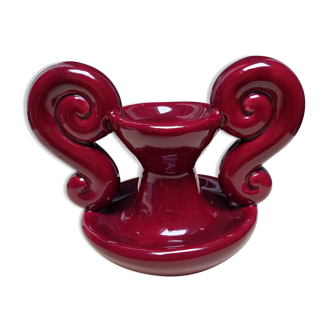 Red ceramic candlestick