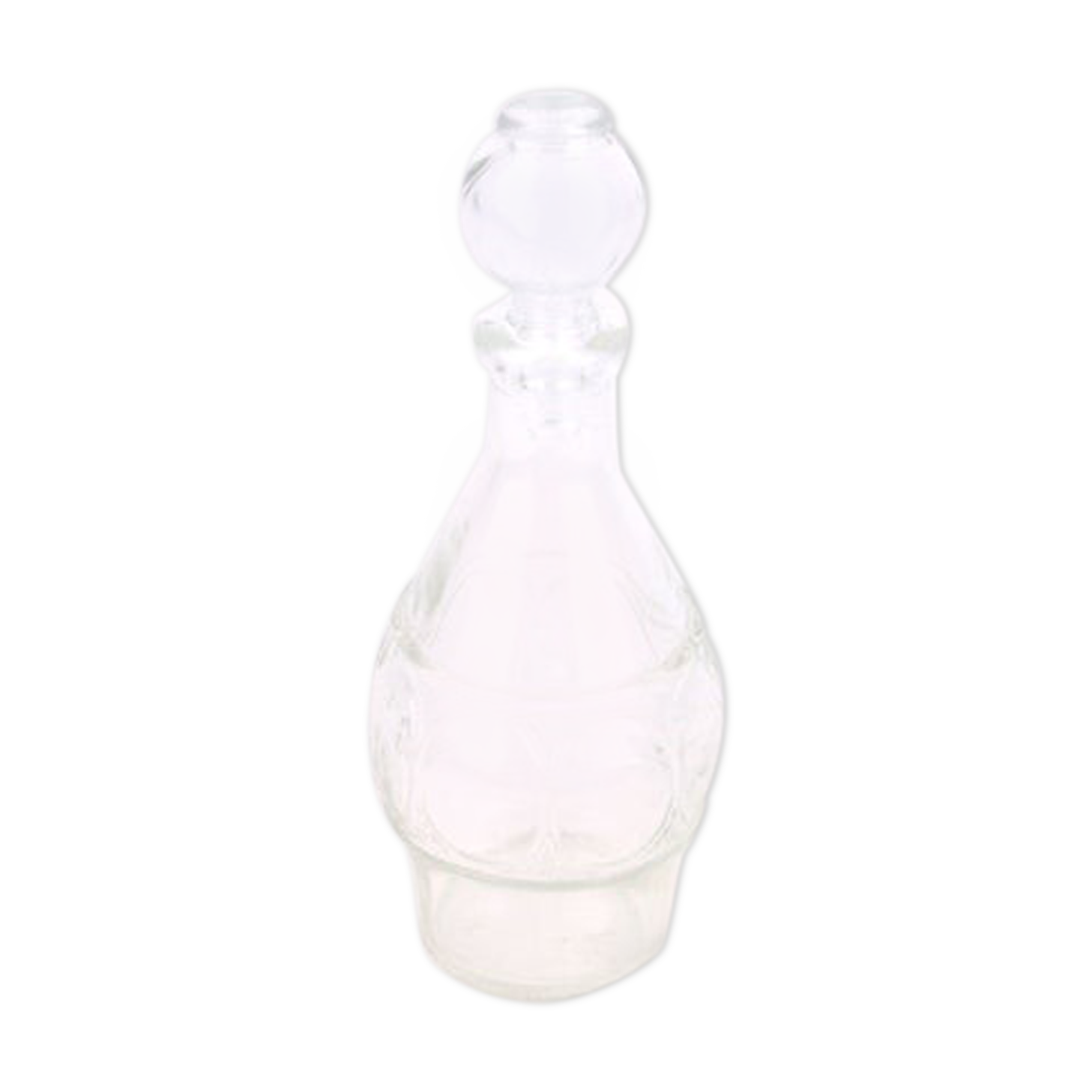 Small bottle with a glass cap with geometric patterns