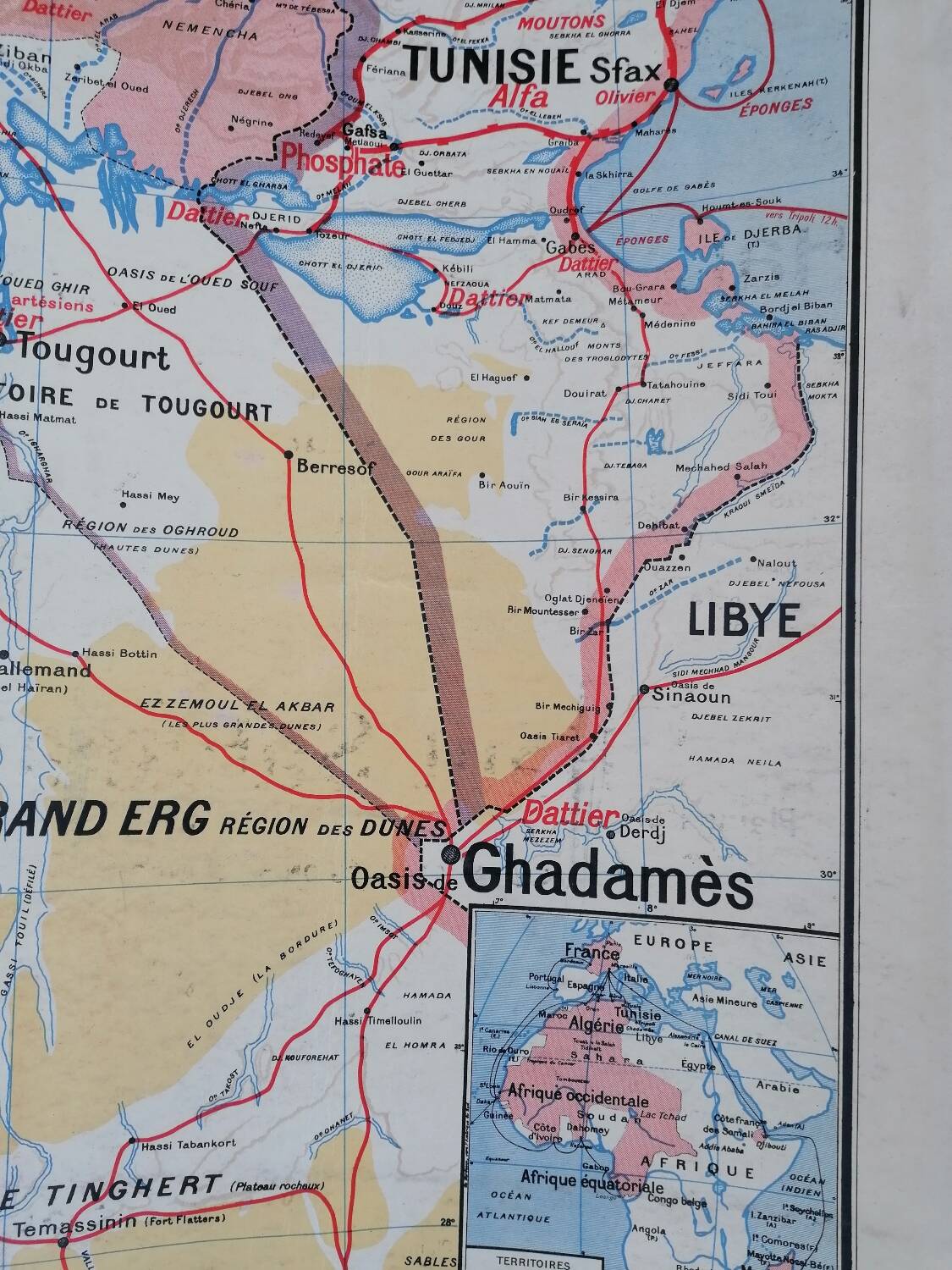 Old Vidal Lablache map N°11 Algeria Tunisia Sahara
