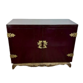 1950's lacquered wood and brass sideboard