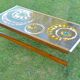 Vintage Ceramic Low Table 1960-70 Abstract Decorations