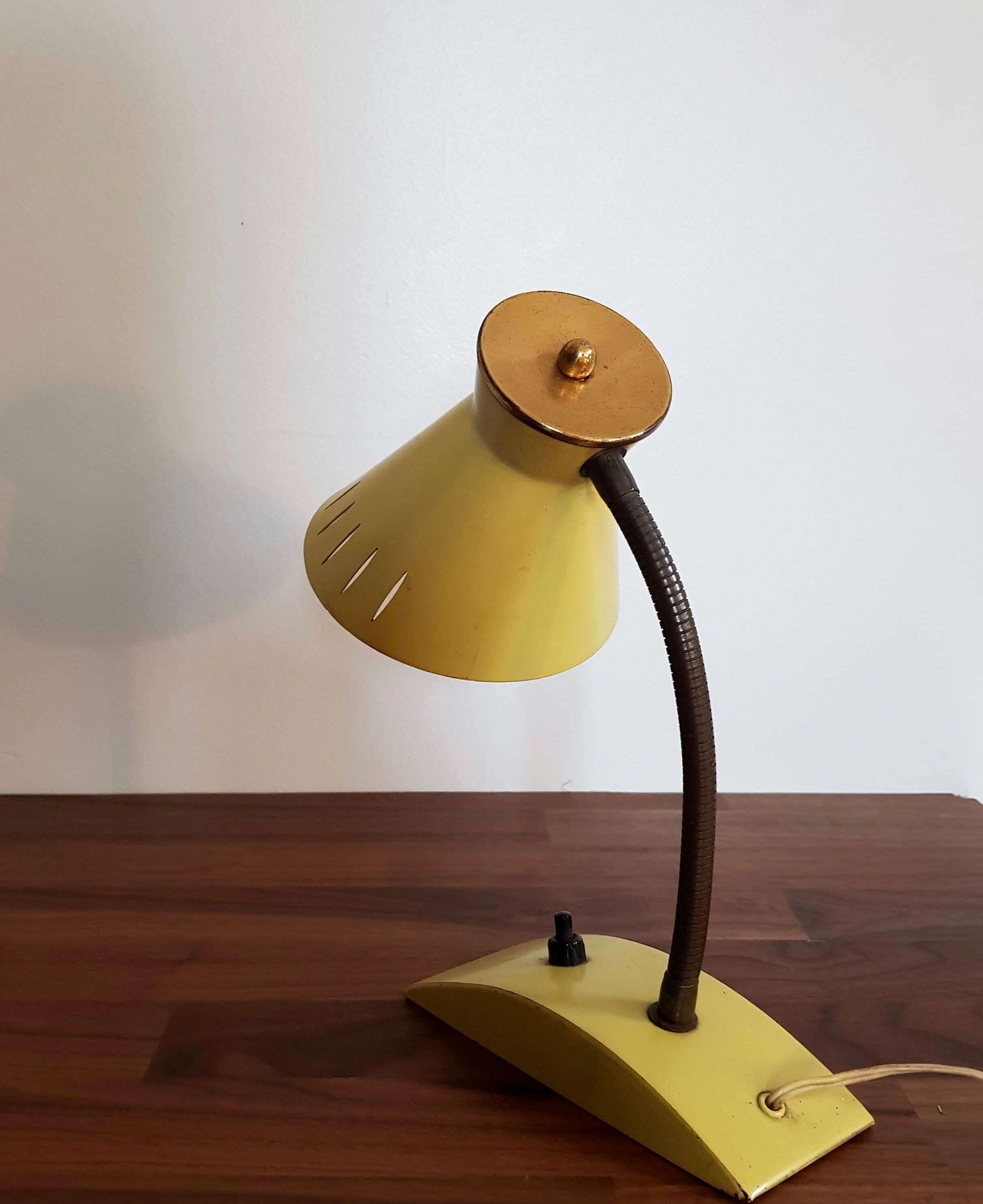 Scandinavian yellow lamp cocotte style 50s