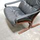 Siesta Scandinavian armchair in black leather by Ingmar Relling for Westnofa editions