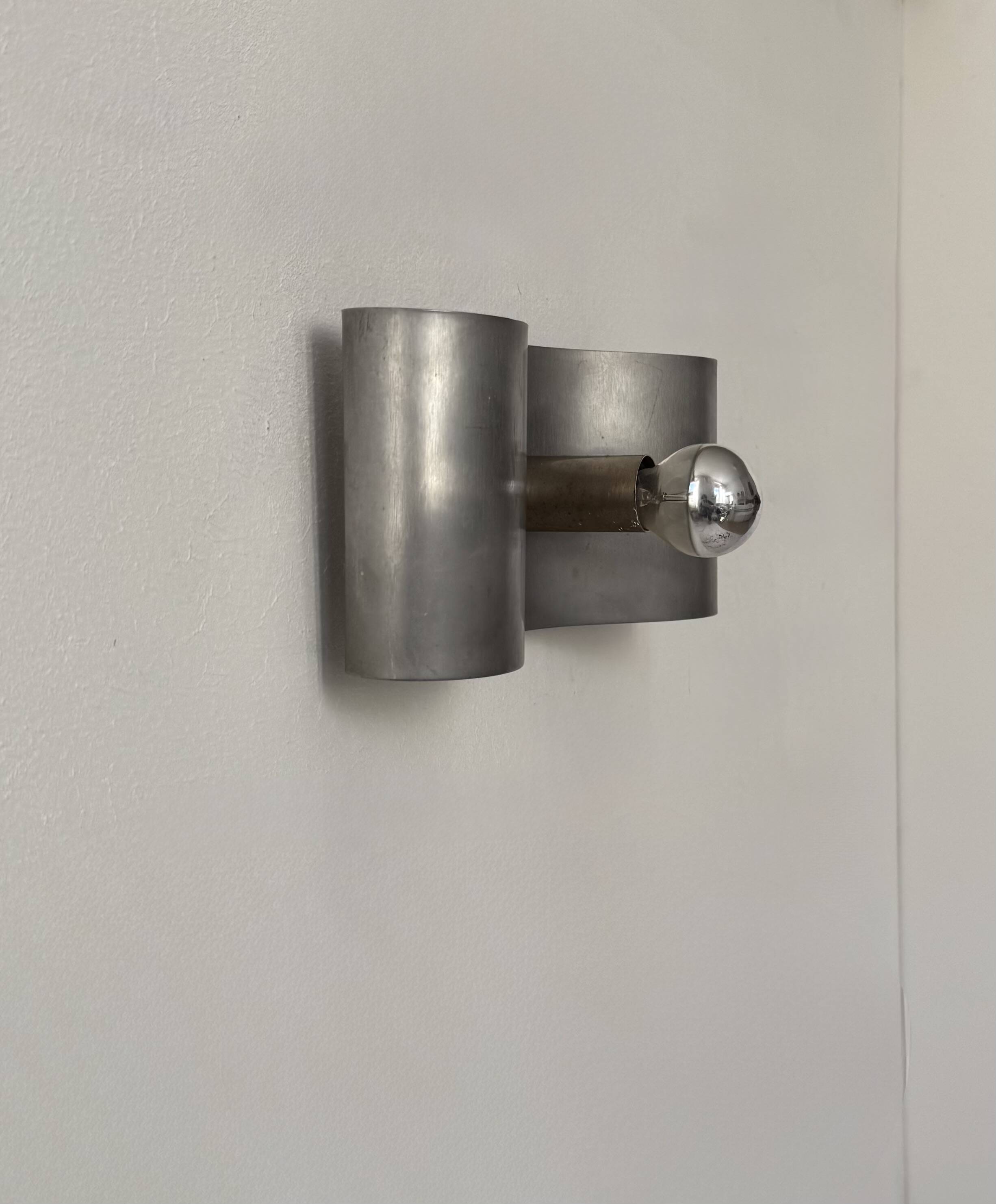 Applique vintage, métal brossé, France, 1970