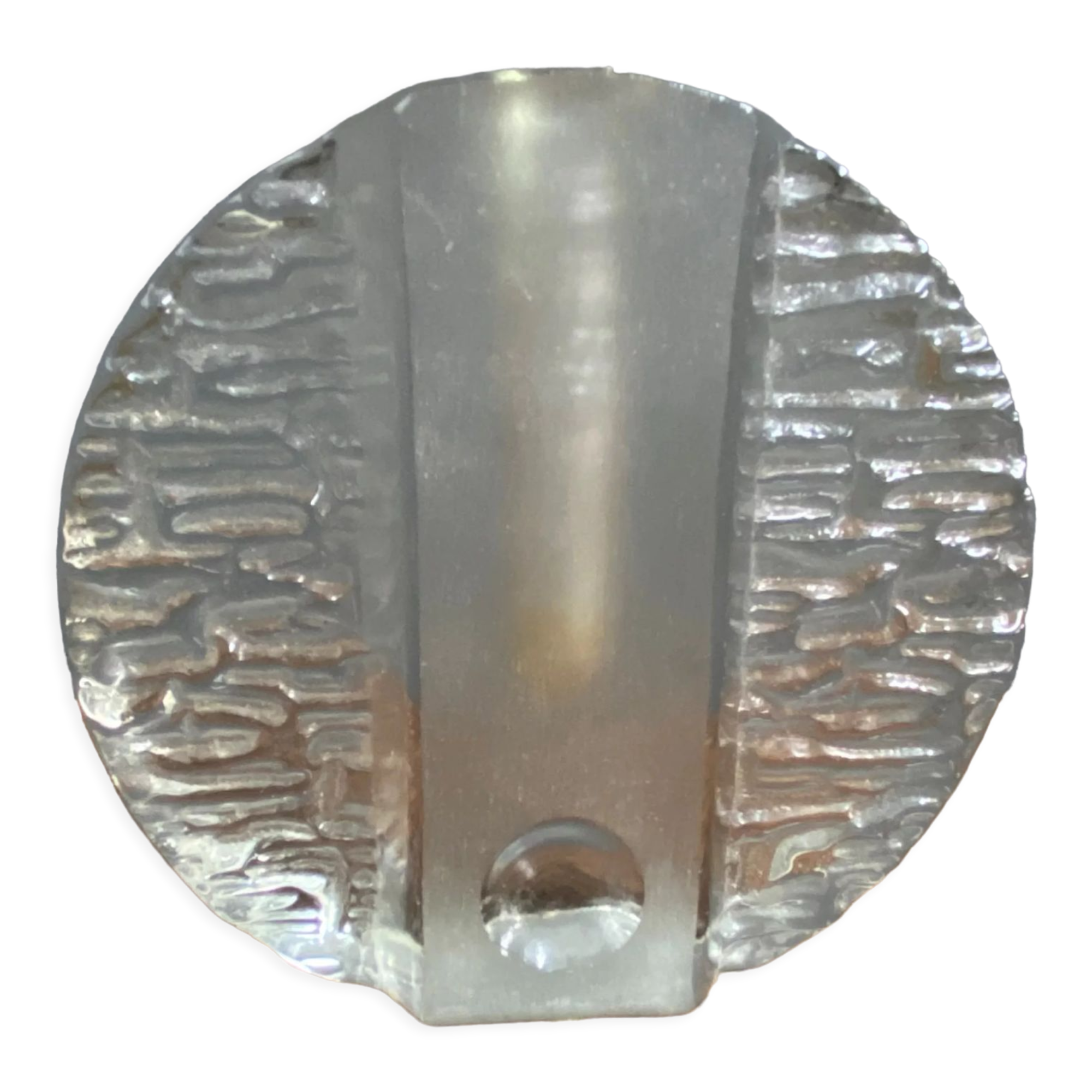 Glass Bud Vase, Walther Solifleur, Iceberg, Crystal, Glass Vase, Designed Heiner Dusterhaus, 1960s