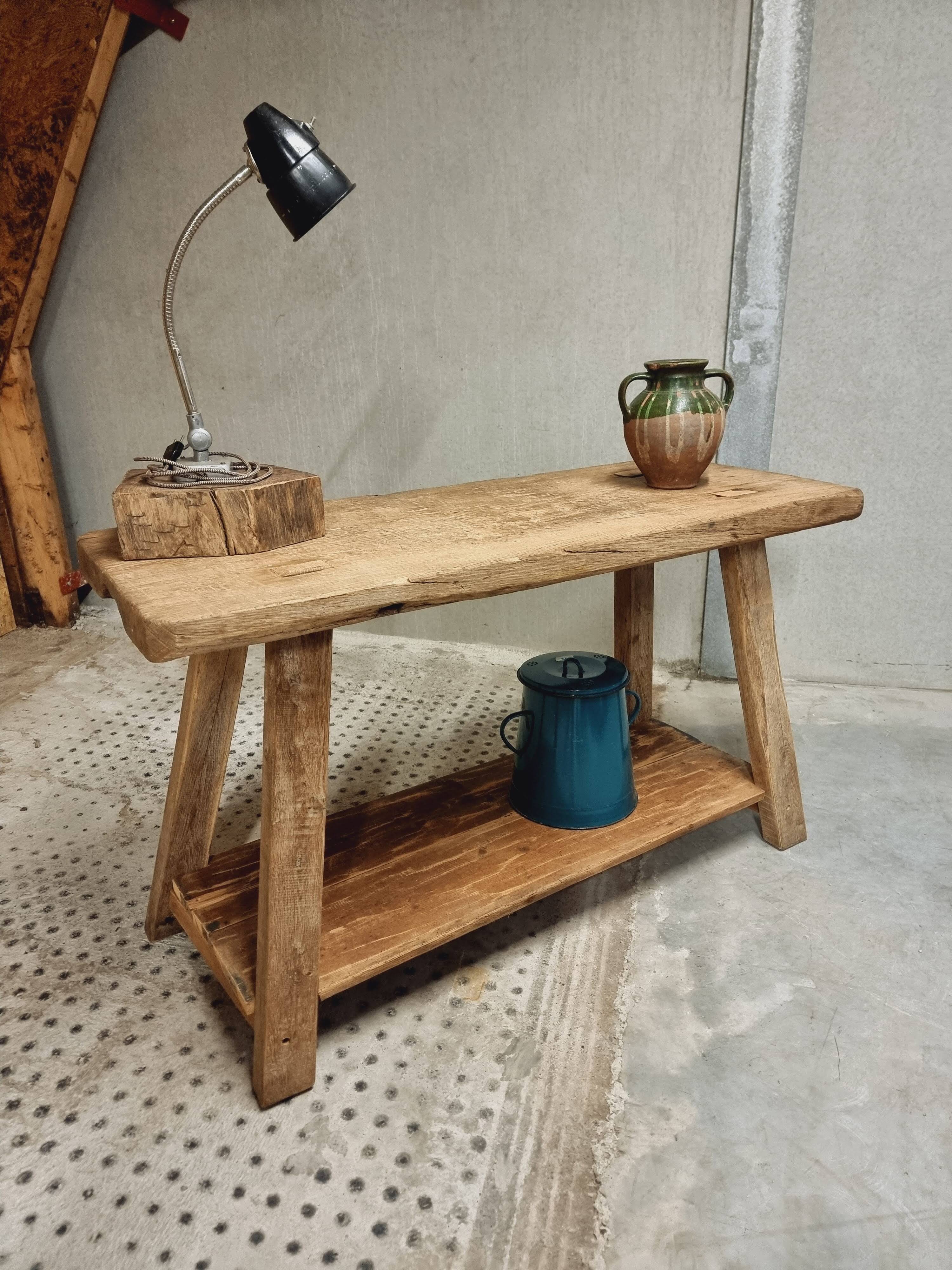 Old workbench work table bathroom furniture side table 55 x 137 cm