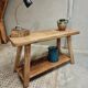 Old workbench work table bathroom furniture side table 55 x 137 cm