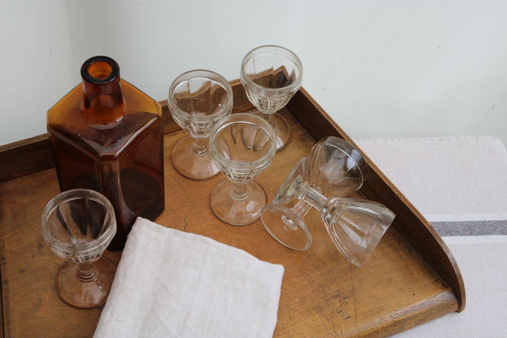 Set of 6 old shot glasses