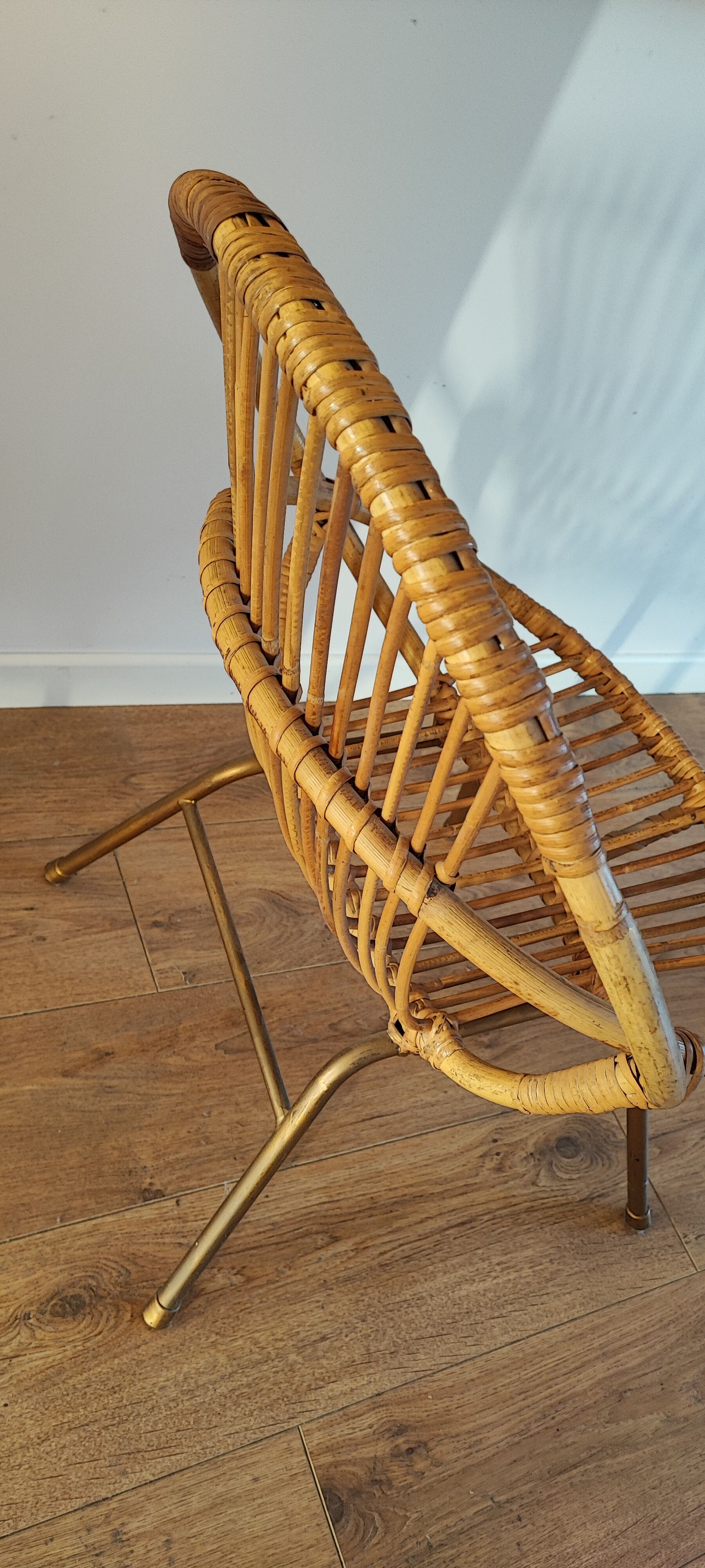 Rattan shell armchair