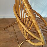 Rattan shell armchair