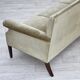 1960s, Danish 3-seater sofa, light green furniture velour.