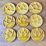 Set of 9 Gien compartment plates