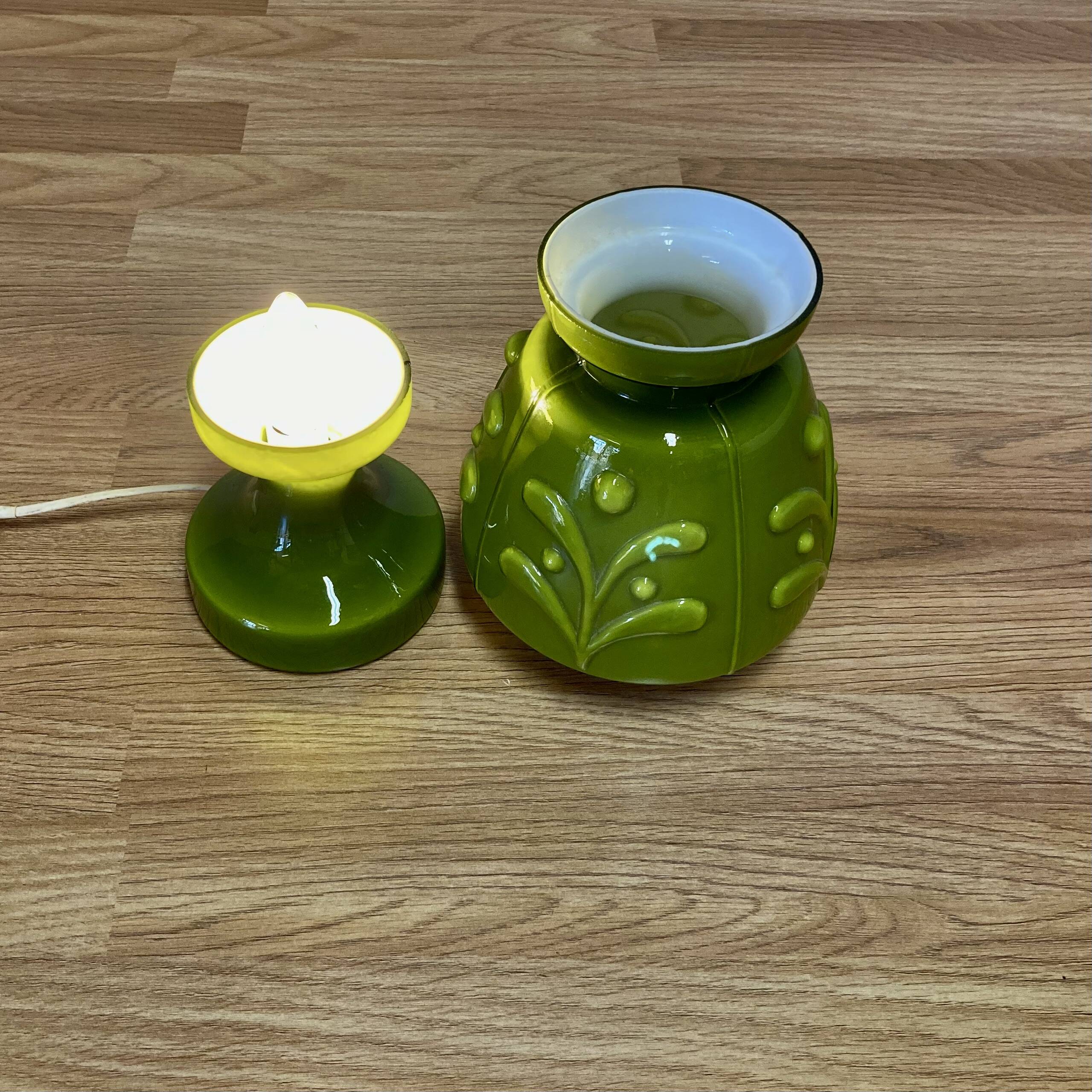 Large glass lamp Scandinavian design 1950.