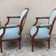 Pair of Louis XVI style medallion armchairs