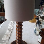 Antique carved wooden lamp