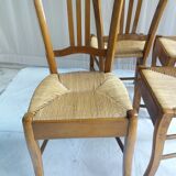 Series of 4 old mulched chairs