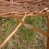 Vintage wicker and rattan with mattress and pads bassinet
