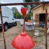 Vintage Red Metal Pendant Light