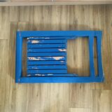 Folding chair in blue painted wood, Italy 1960
