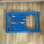 Chaise pliante en bois peint en bleu, Italie 1960