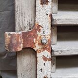 Pair of antique oak slatted shutters measuring 273 cm