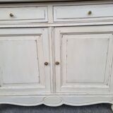 Patinated bathroom cabinet with marble 1940s