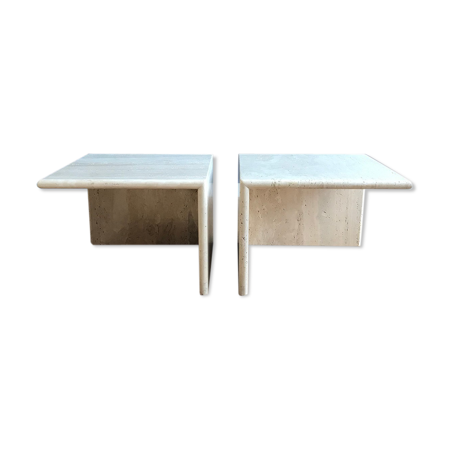 Travertine side tables, Italy 1970