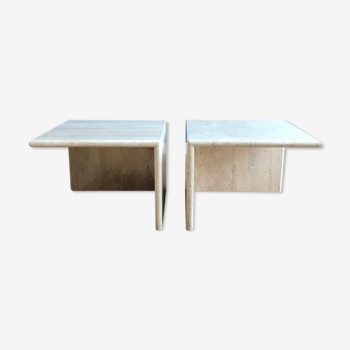 Travertine side tables, Italy 1970