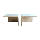 Travertine side tables, Italy 1970