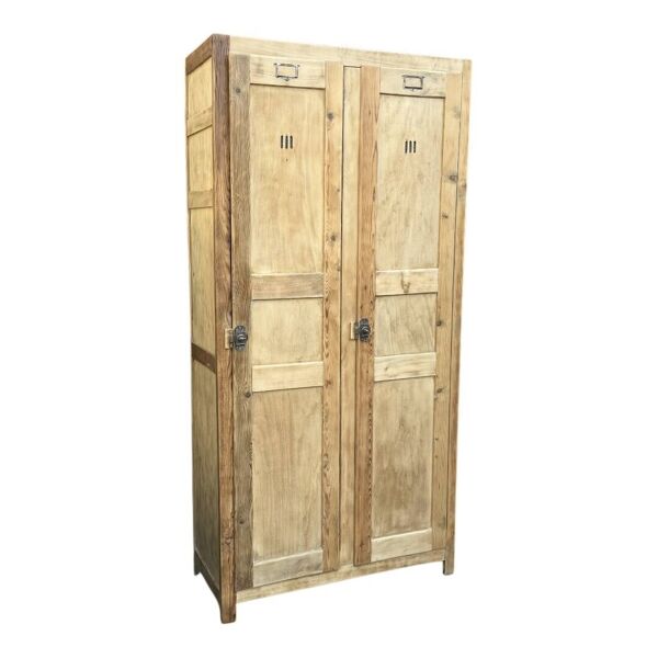 Vestiaire ancien bois brut 1940