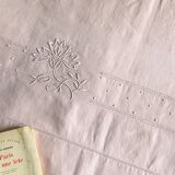 Antique linen and cotton towel dyed in soft pink