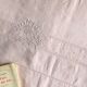 Antique linen and cotton towel dyed in soft pink