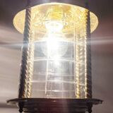 Lámpara de techo de latón y cristal. España, 1940s.