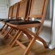 Set of 4 wood and leather chairs