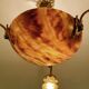 Art Deco pendant light in alabaster marble and bronze,1920s