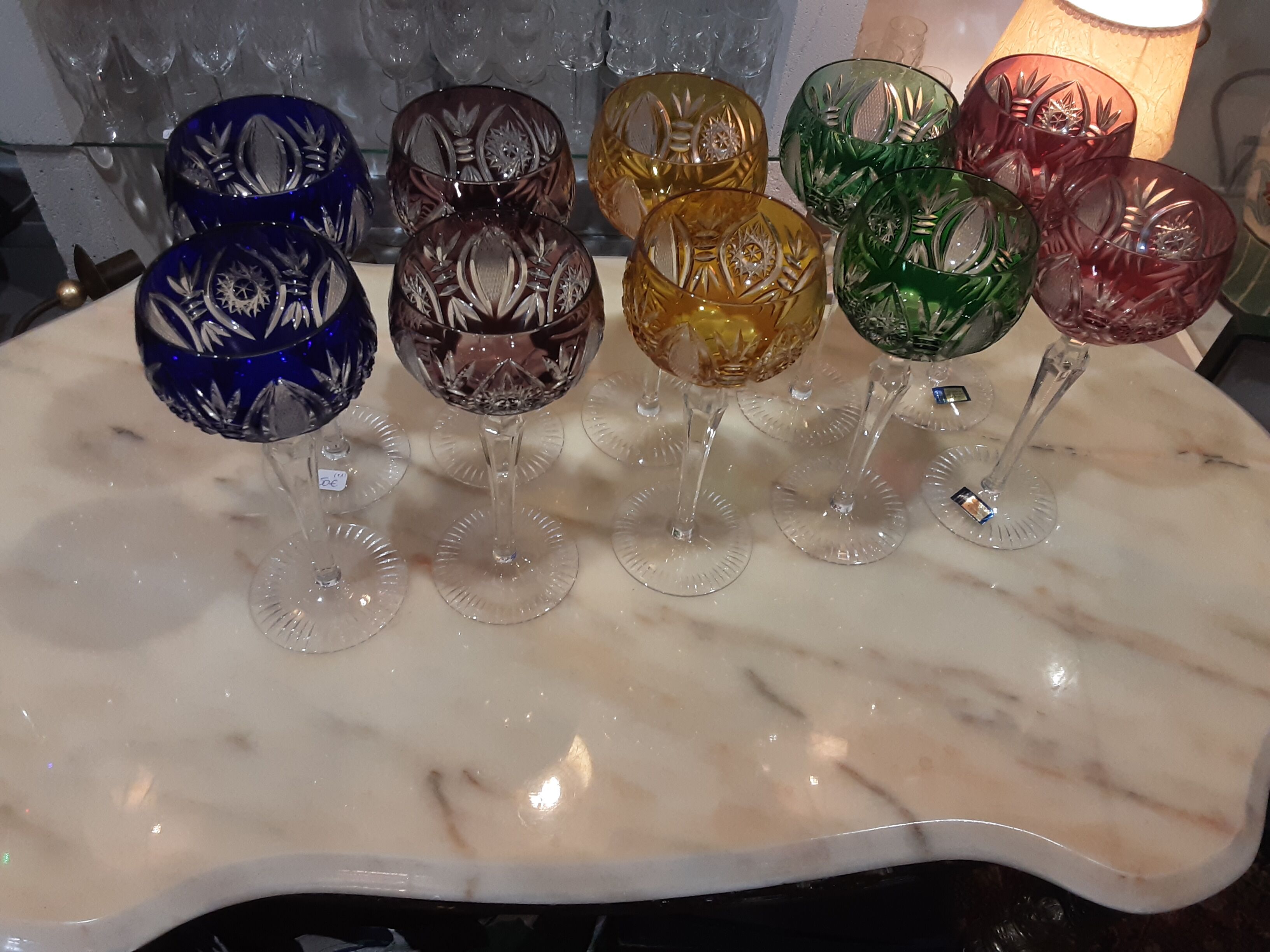 Coloured crystal lenses