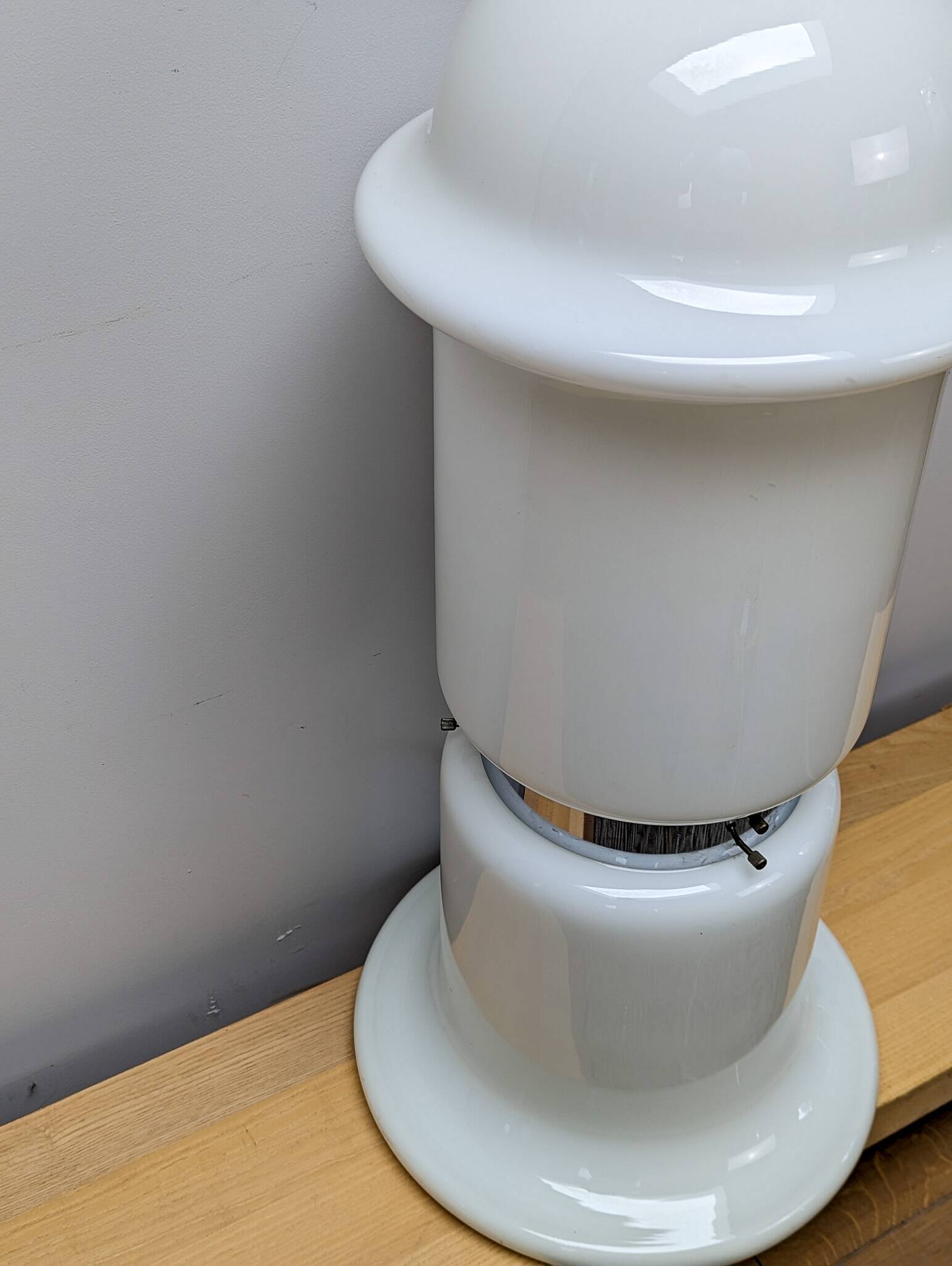 Very tall mid century Karel Volf designed floor lamp - White