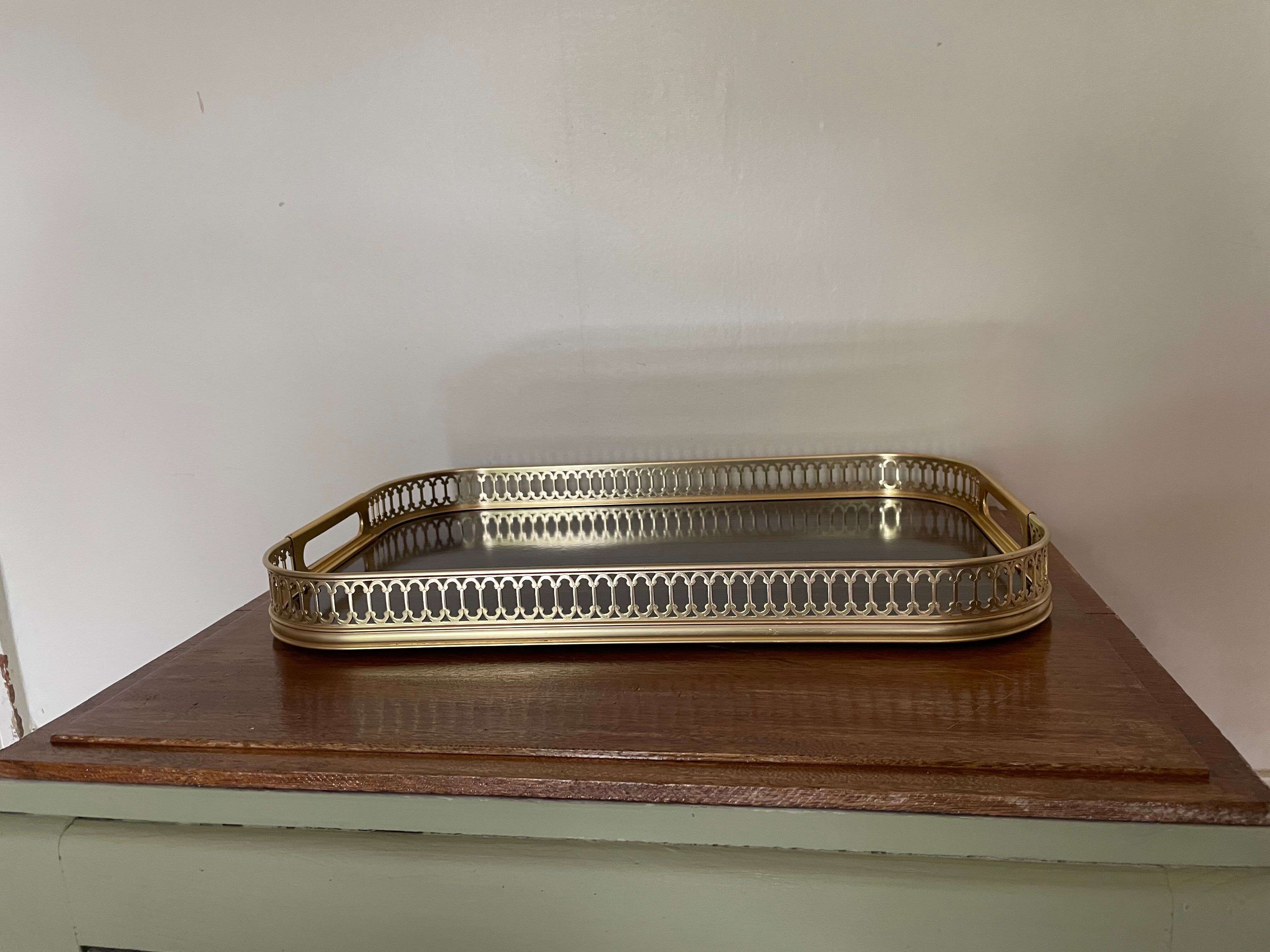 Vintage brass and formica tray 1950s