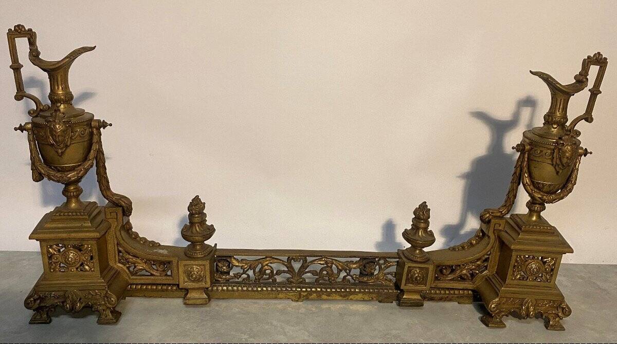 Paire de chenets en bronze Napoléon III