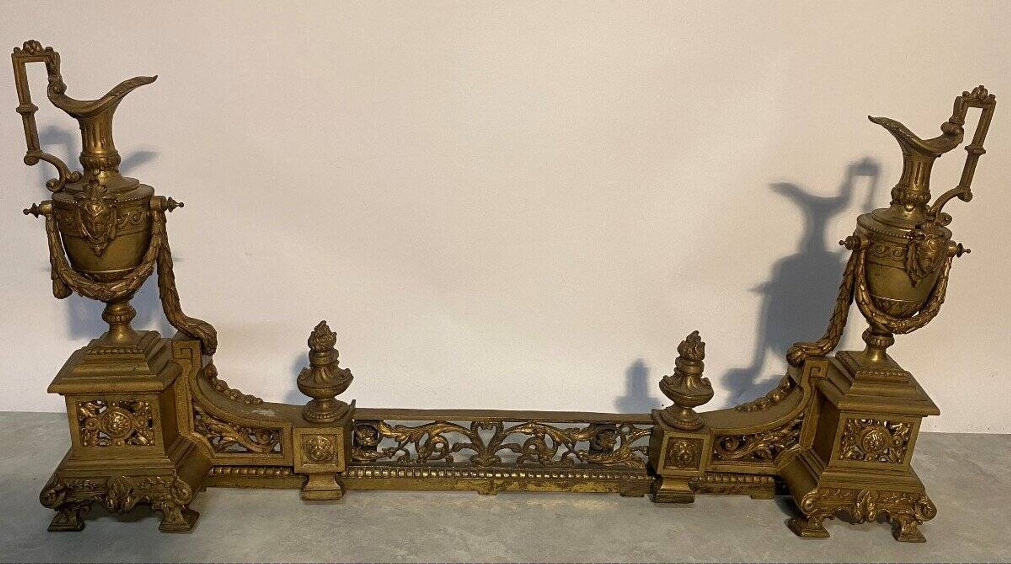 Pair of bronze Napoleon III andirons