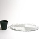 Oval trayhandles, crystal, made in France, art deco